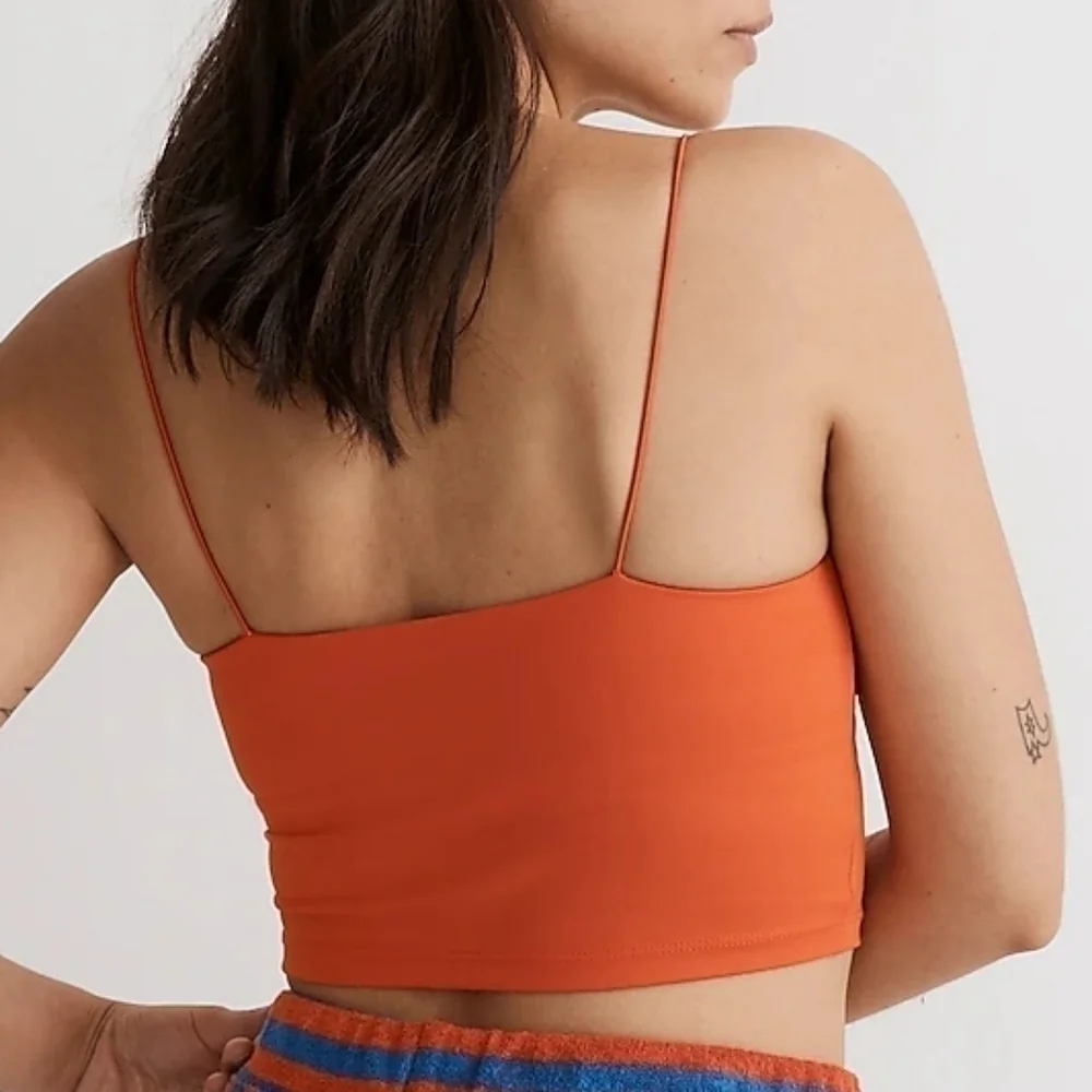 Madewell Flex Sweetheart Crop Tank Top in Brilliant Tangerine size XXS NWT NL307